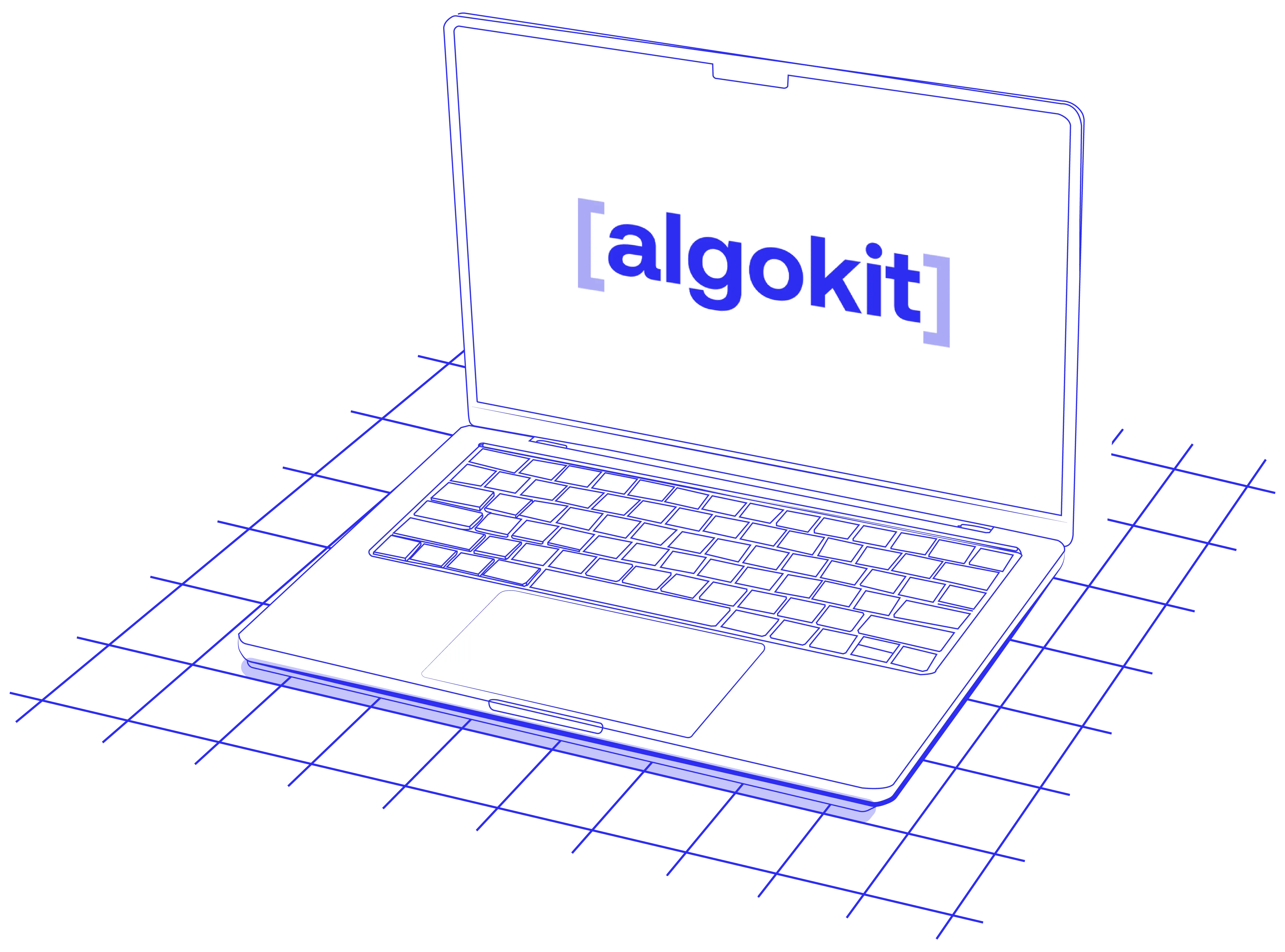 laptop drawing in lavender outline